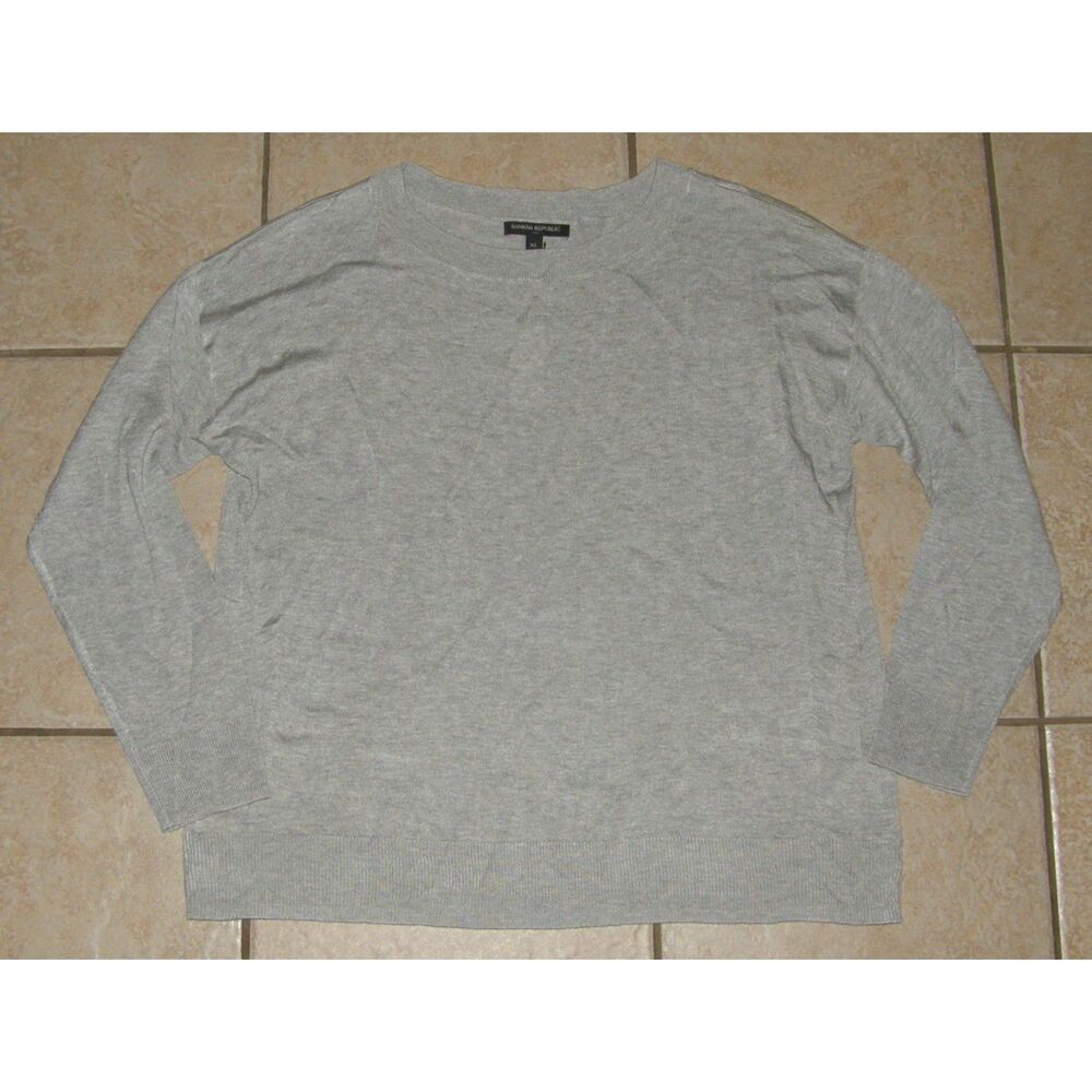 BANANA REPUBLIC Mens Sz XL Gray Business Casual Lightweight Pullover Sweater NEW